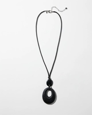 Adjustable Leather Pendant Necklace