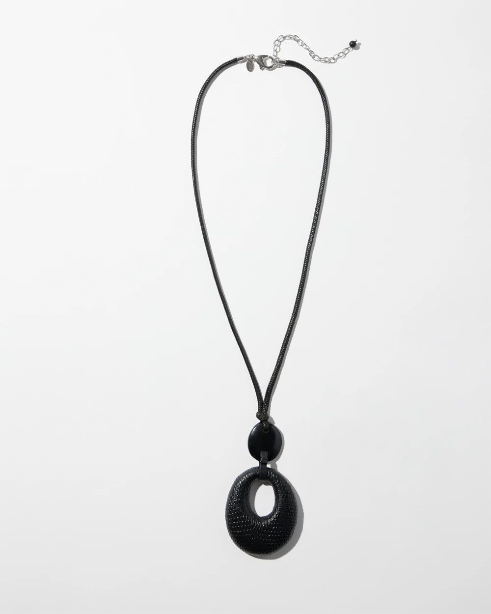 Adjustable Leather Pendant Necklace