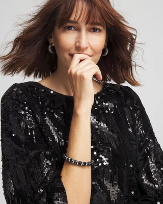 Black Pavé Beaded Bracelet