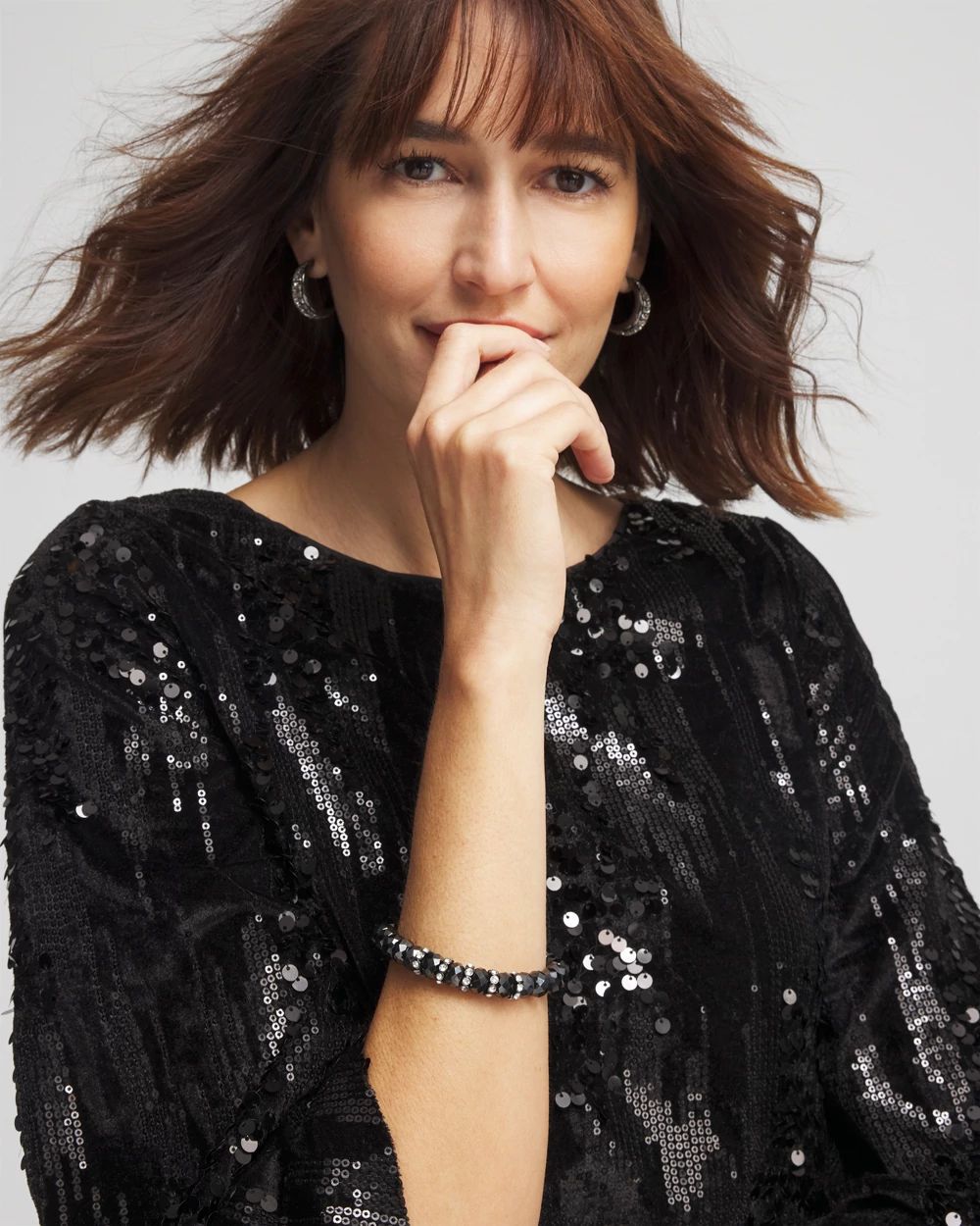 Black Pavé Beaded Bracelet