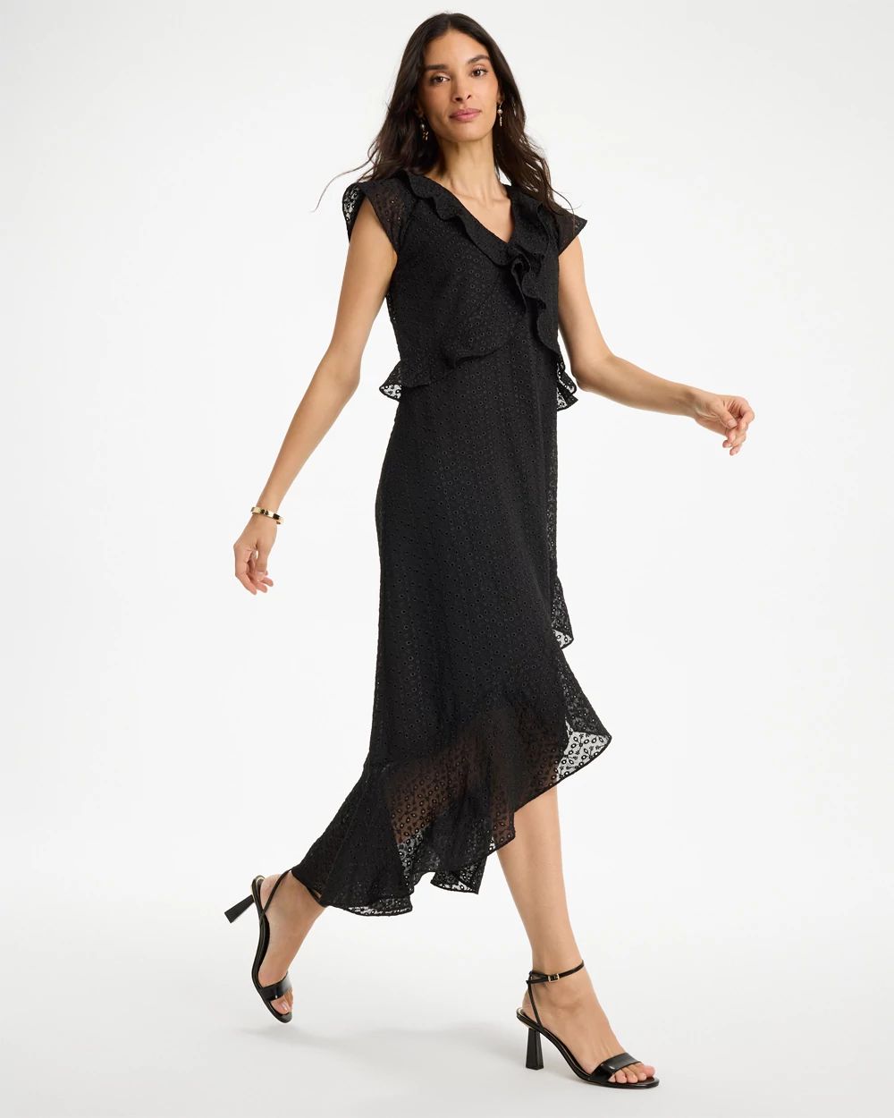 Floral Surplice Ruffled Dress click to view larger image.