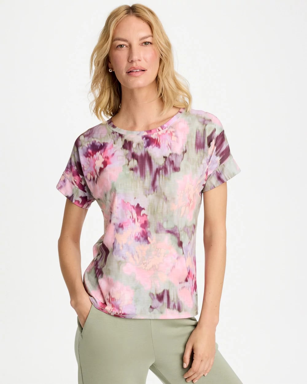 Zenergy® Blooms Drop Shoulder Tee