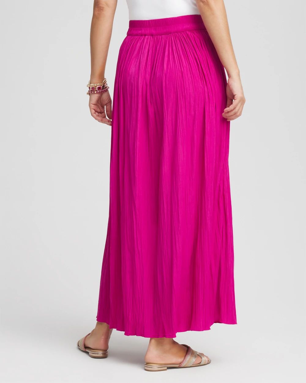 Pull-on Pleated Maxi Skirt