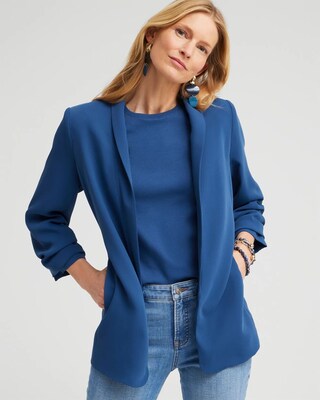 Ruched Sleeve Soft Jacket