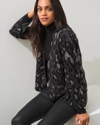 Jacquard Sequin Cardigan