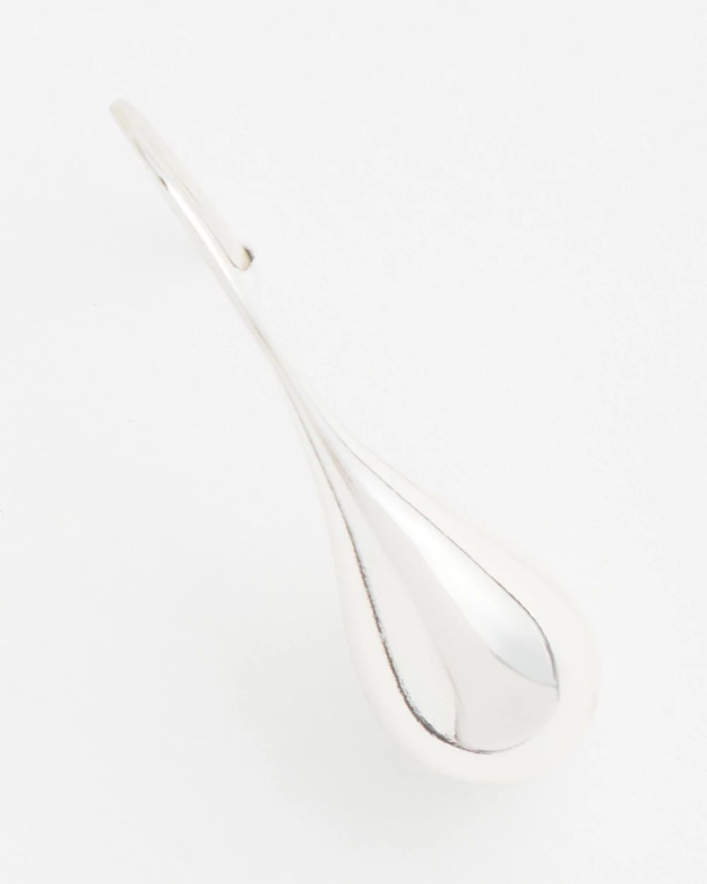 No Droop™ Silver Tone Teardrop Threader Earrings click to view larger image.
