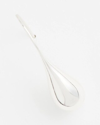 No Droop™ Silver Tone Teardrop Threader Earrings click to view larger image.