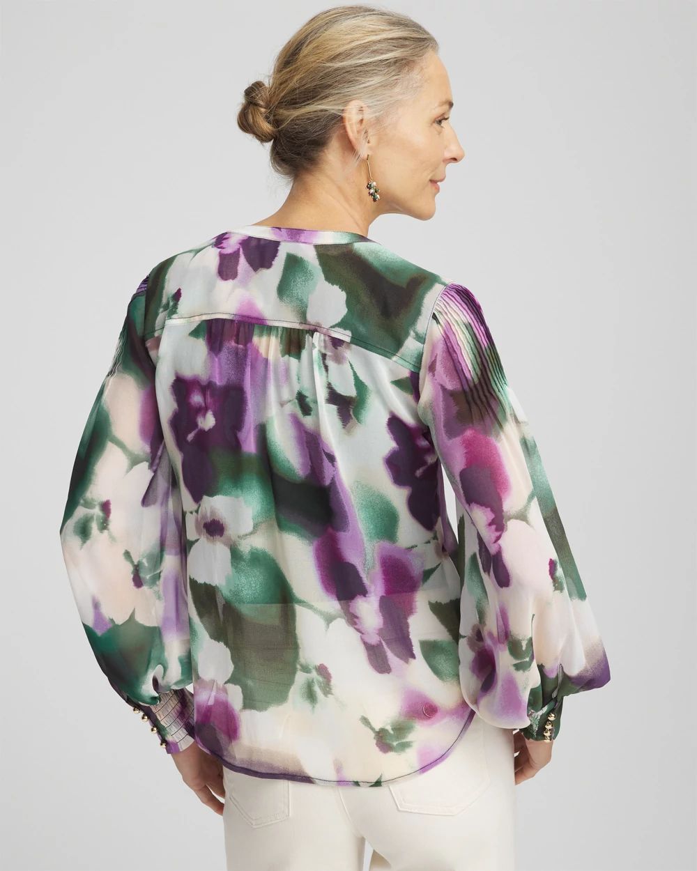 Bloom Pintuck Sleeve Blouse