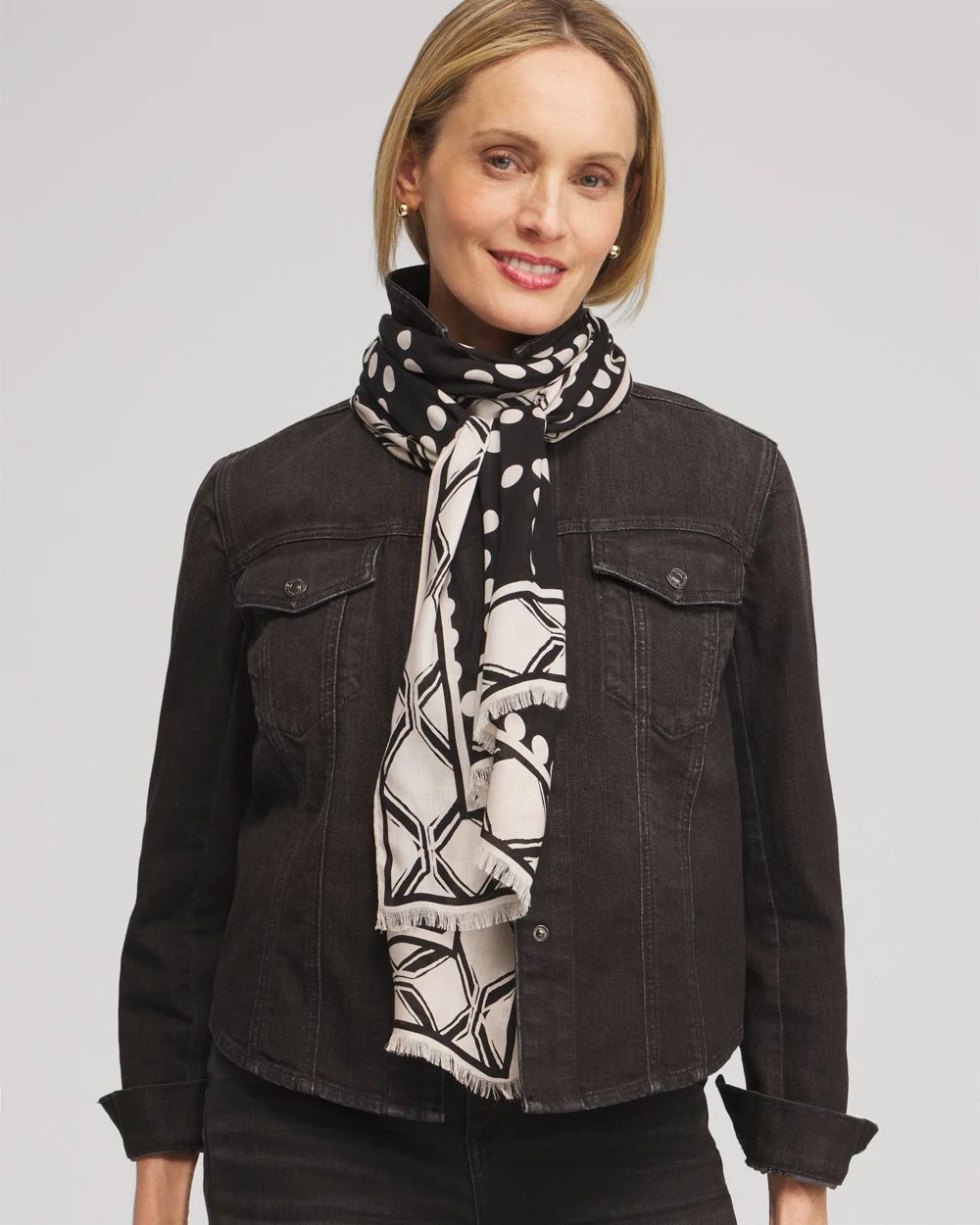 Mixed Print Oblong Scarf