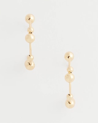 Goldtone Beaded Hoop Earrings click to view larger image.
