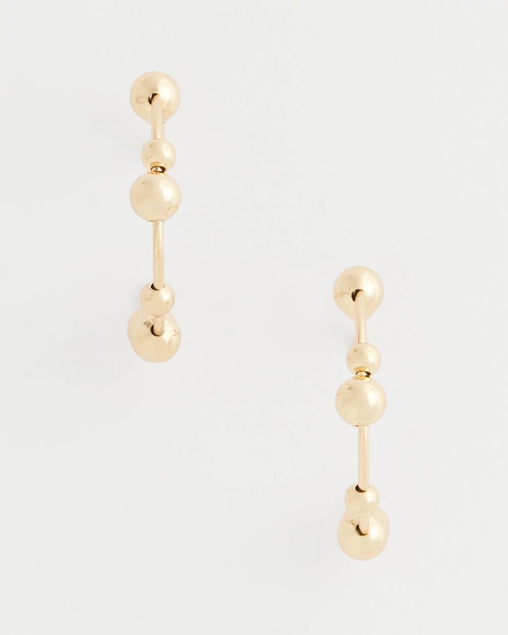 Goldtone Beaded Hoop Earrings