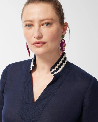 Linen Rick Rack Trim Tunic