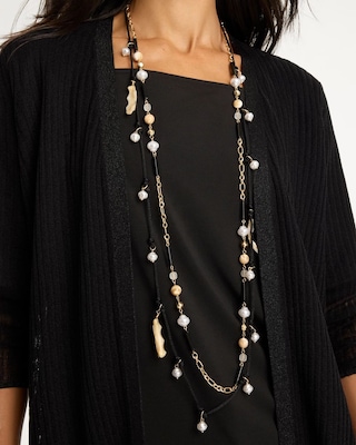 Rope Beaded Multi-Strand Necklace click to view larger image.