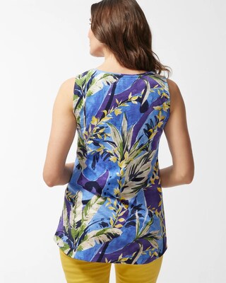 Tropical Print Sleeveless Tunic