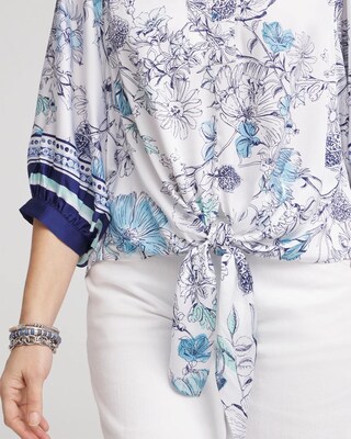Wildflower Tie-Front Batwing Blouse click to view larger image.