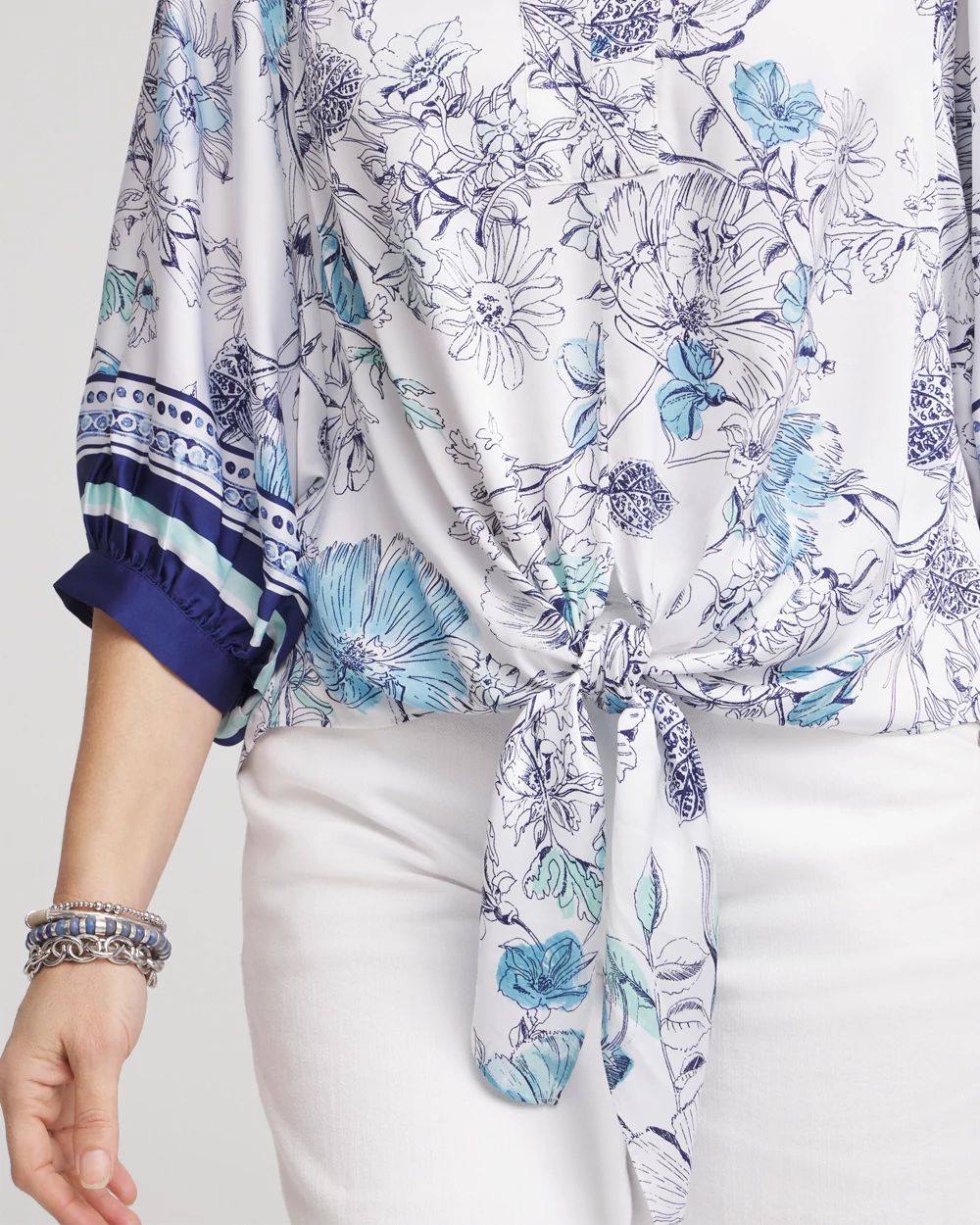 Wildflower Tie-Front Batwing Blouse