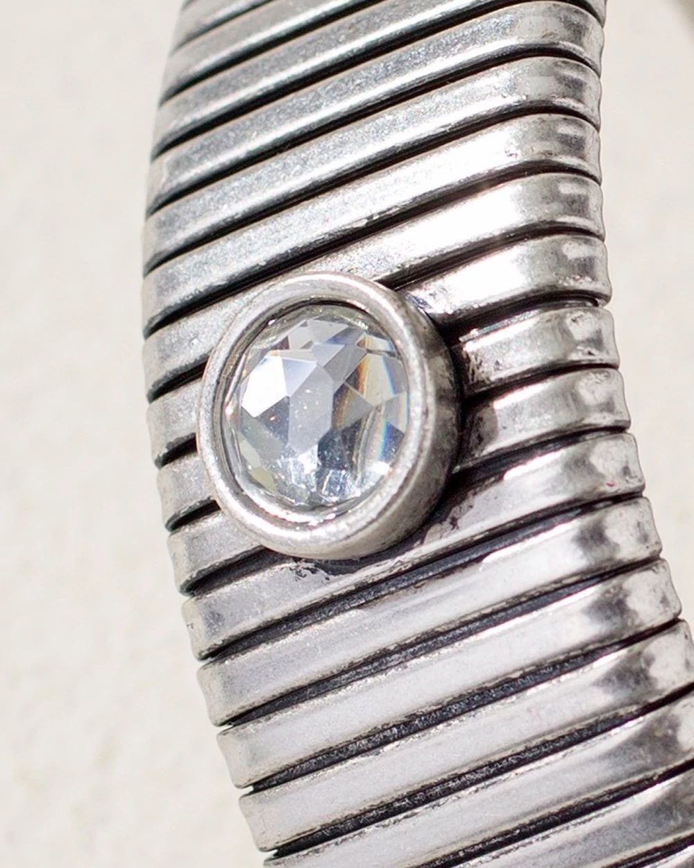 Silver Tone Thick Bracelet
