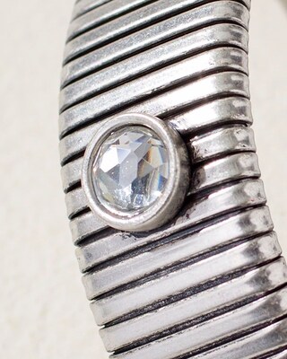 Silver Tone Thick Bracelet