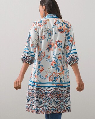 Barrel Sleeve Floral Print Duster
