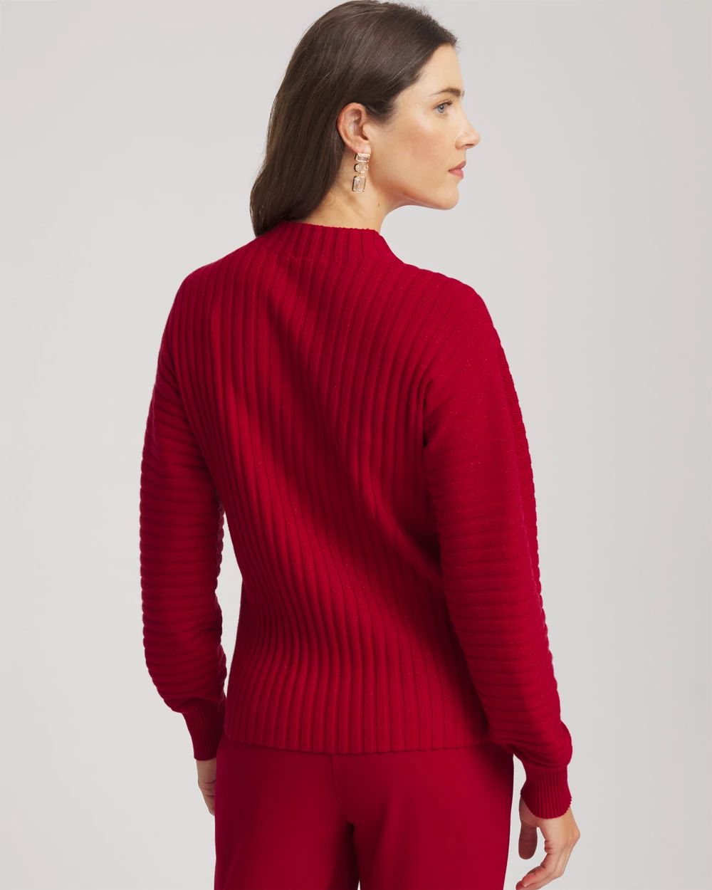Metallic Ribbed Pullover