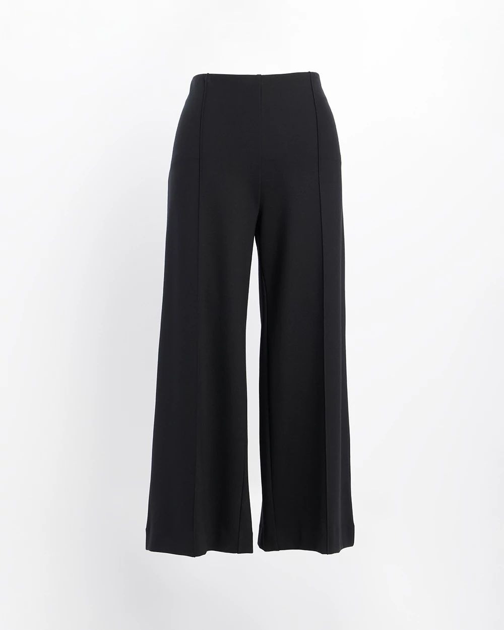 Ponte Pintuck Wide Leg Ankle Pants