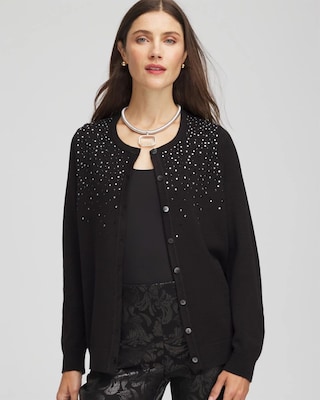 Ombré Rhinestone Cardigan