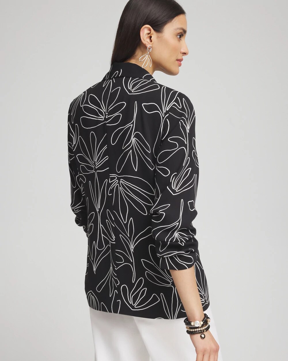 Palms Ruched Sleeve Soft Jacket
