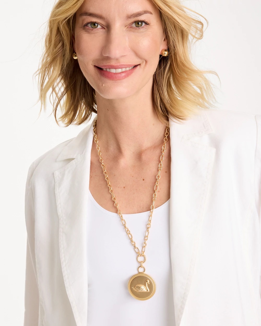 Reversible Swan Pendant Necklace