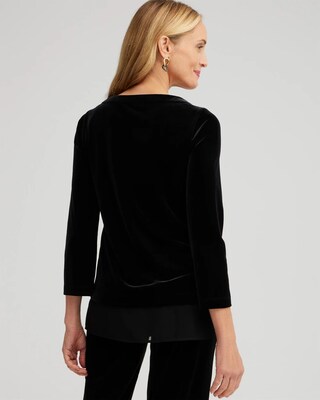 Travelers Collection Velvet Chiffon Hem Tunic
