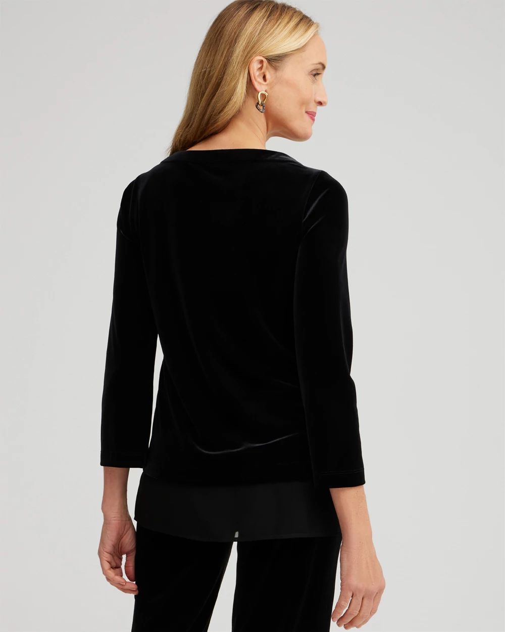 Travelers Collection Velvet Chiffon Hem Tunic