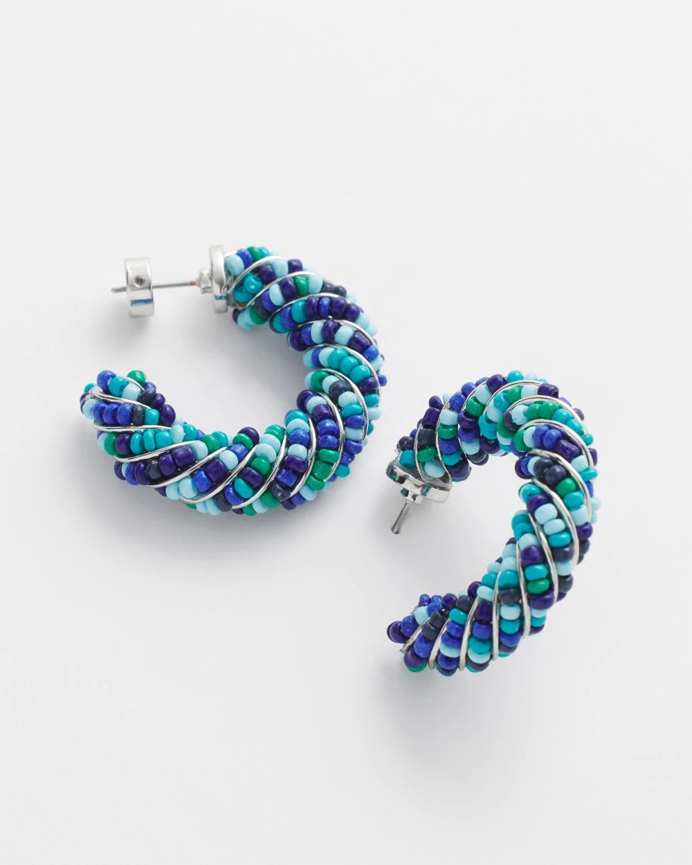 No Droop® Beaded Hoop Earrings click to view larger image.
