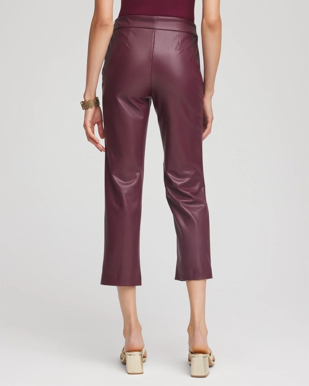 Faux Leather Brigitte™ Pull-On Cropped Pants click to view larger image.