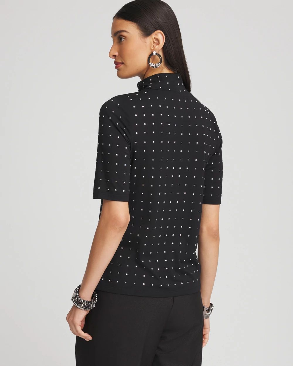 Touch of Cool™ Studded Mock-Neck Tee