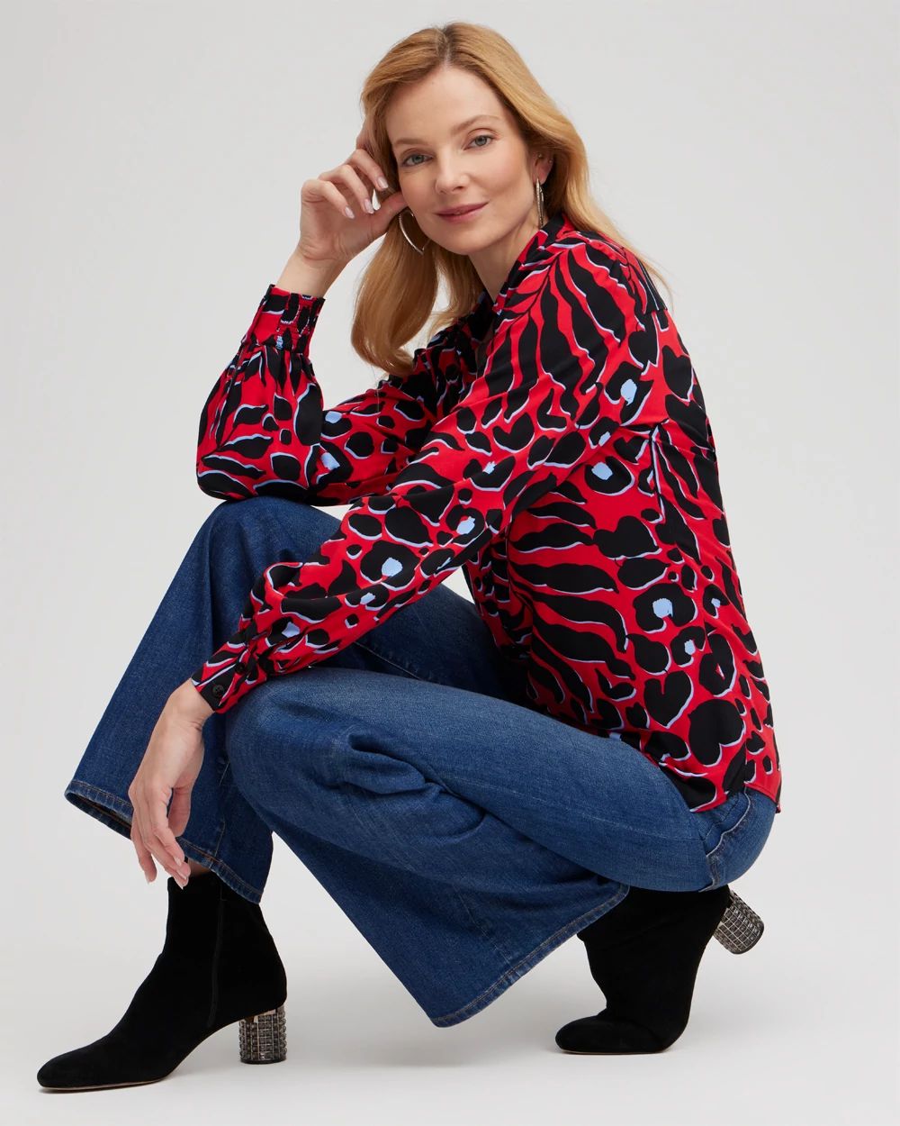 Twill Animal Print Tunic