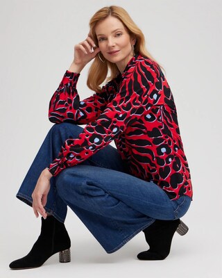 Twill Animal Print Tunic