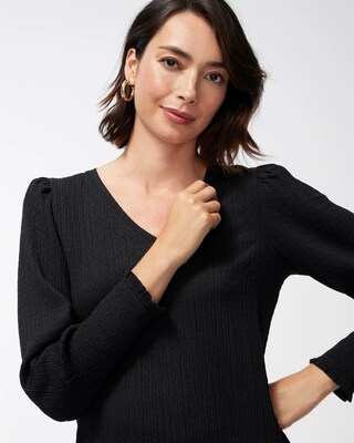 Textured Knit Long Sleeve Tee