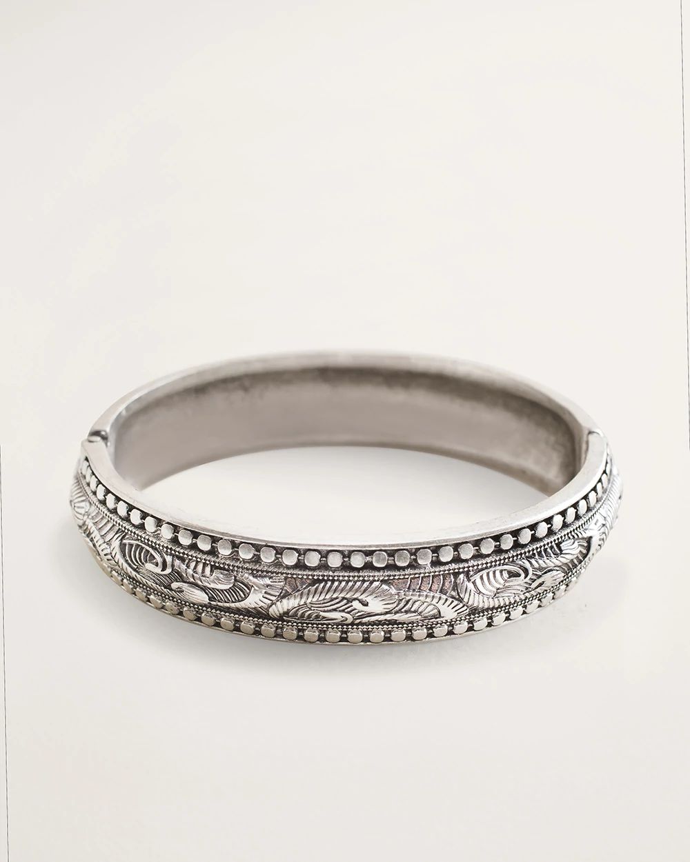 Silvertone Textured Cuff Bracelet