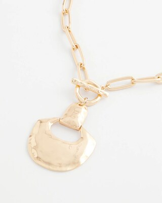 Goldtone Toggle Pendant Necklace click to view larger image.