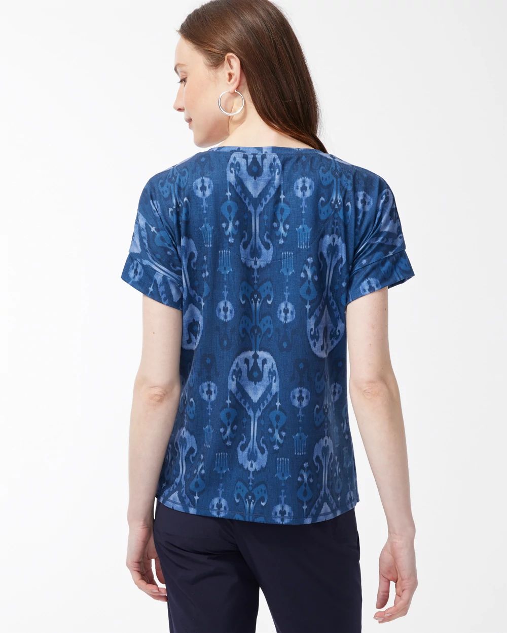 Zenergy Ikat Print V-Neck Tee