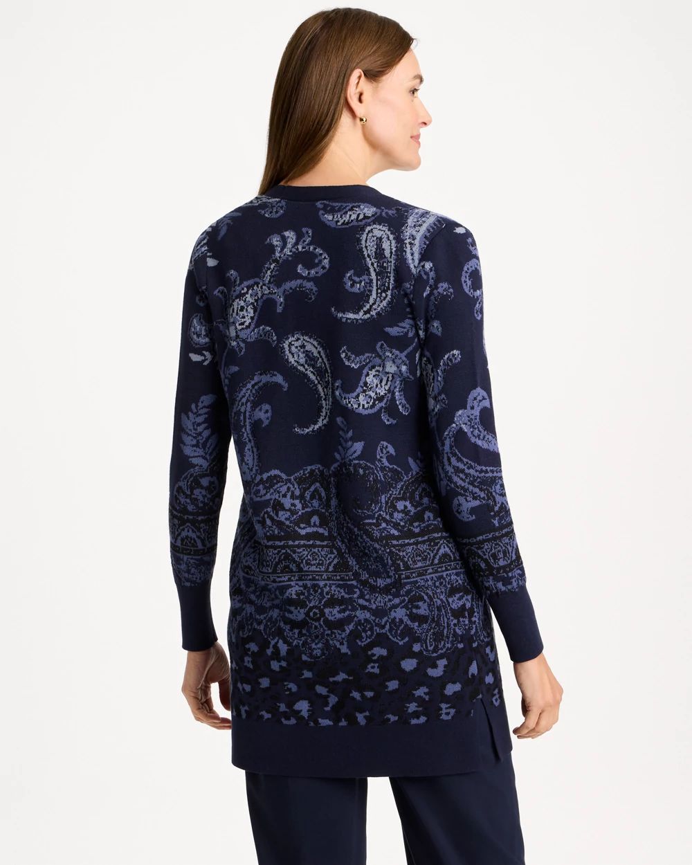 Ella Jacquard Open-Front Cardigan click to view larger image.