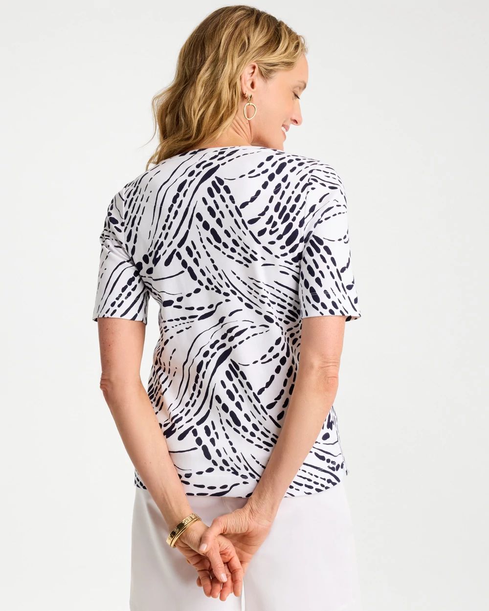 Abstract Pima Elbow Sleeve Tee click to view larger image.