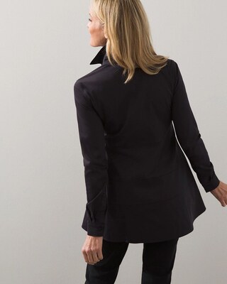 No-Iron Stretch Peplum Shirt