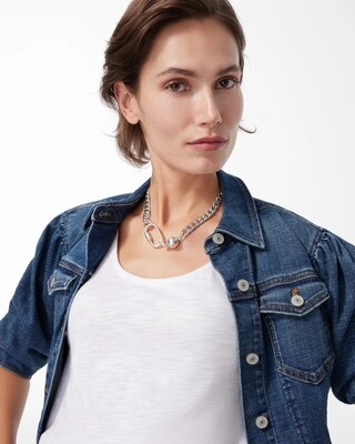 Silver Tone Carabiner Necklace