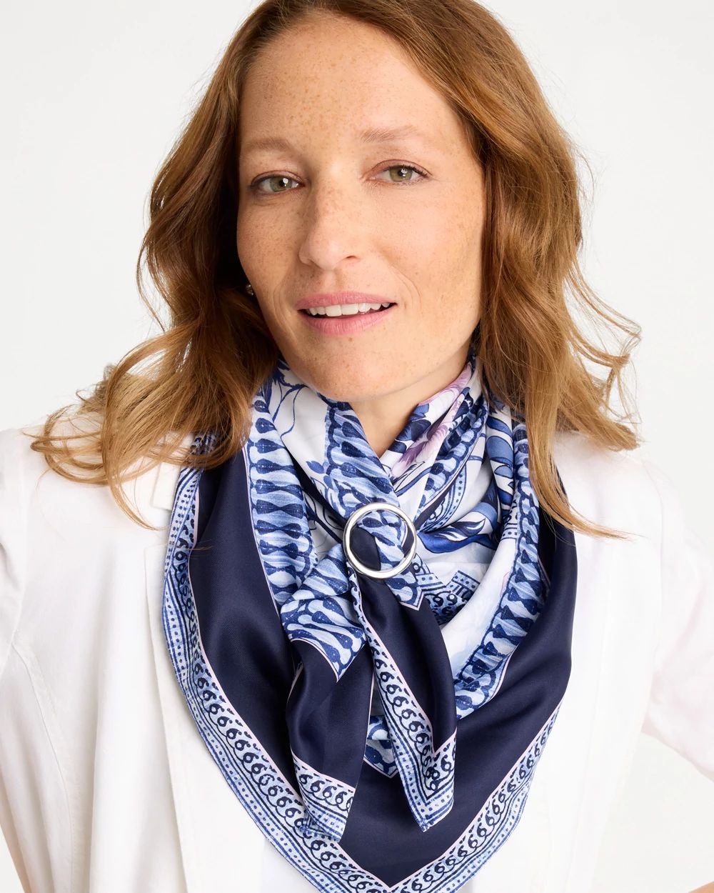 Silvertone Scarf Ring