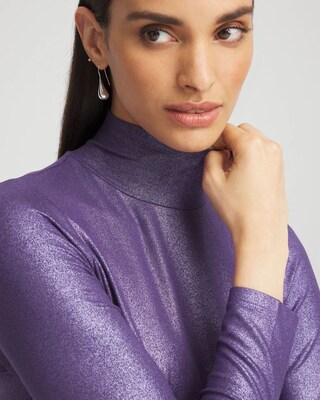 Touch of Cool™ Foil Mock Neck Layering Tee click to view larger image.