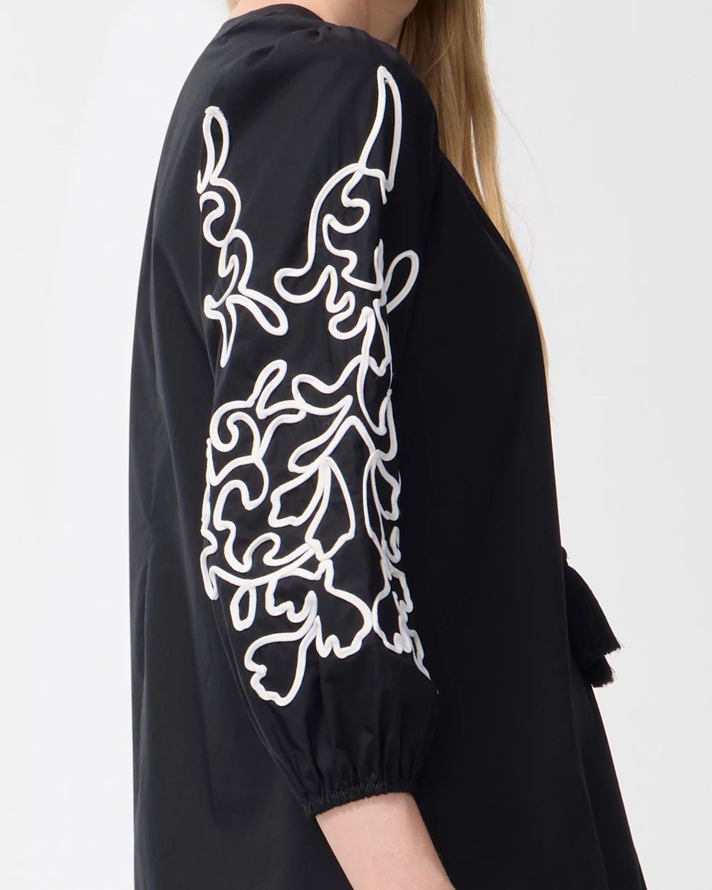 Poplin Embroidered Maxi Dress