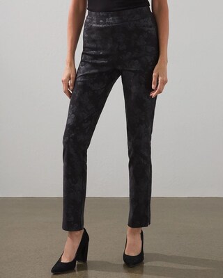 Brigitte Tonal Floral Slim Ankle Pants
