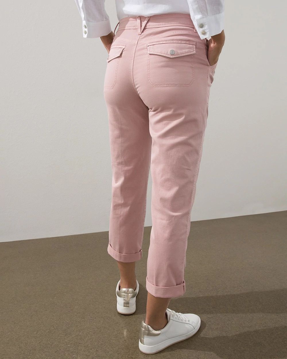 Charmed Twill Embroidered Ankle Pants
