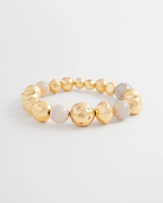 Gold Tone Mixed Bead Bracelet
