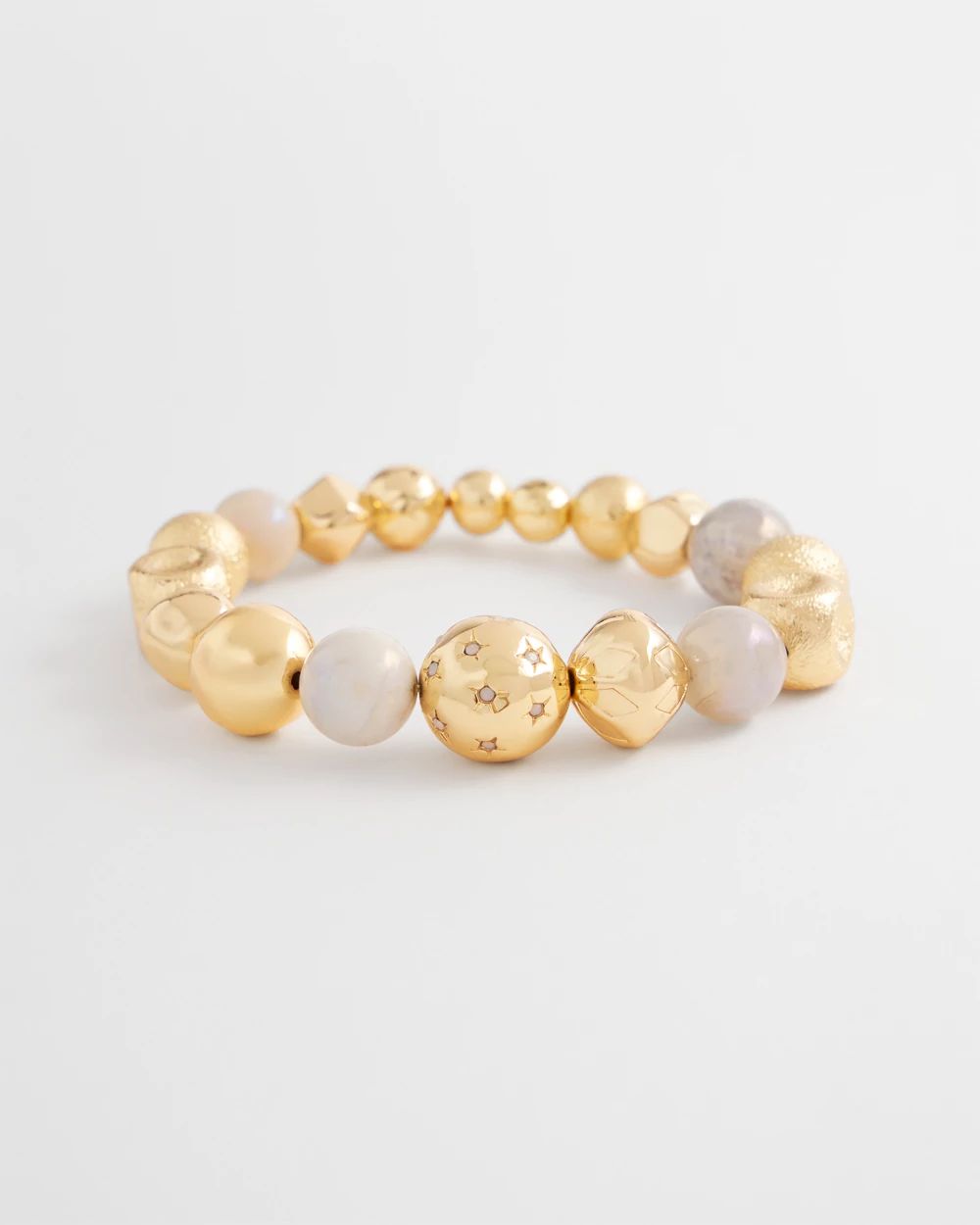 Gold Tone Mixed Bead Bracelet